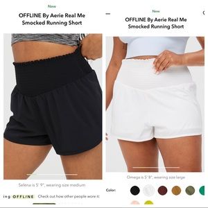 2 pairs: OFFLINE by Aerie Smocked Running Short